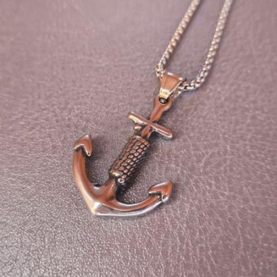 گردنبند لنگر نقره‌ای مردانه | نماد ثبات