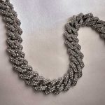 گردنبند فول نگین نقره‌ای رنگ ثابت