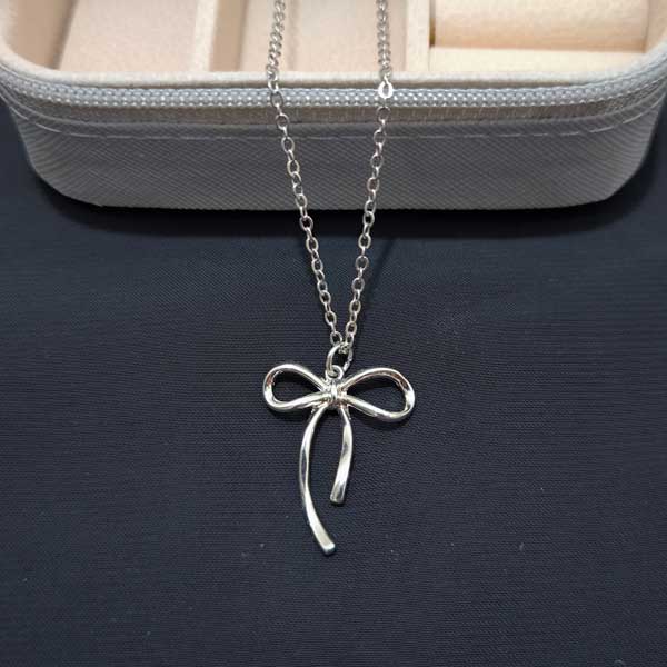 Bow-tie-necklace گردنبند مینیمال پاپیون رنگ ثابت