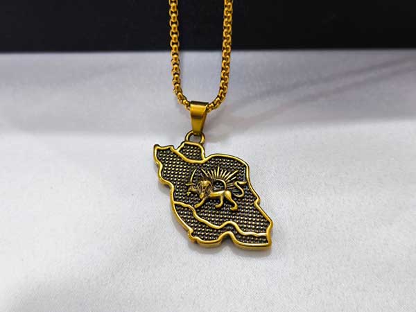 Golden-Iran-Map-Necklace3 گردنبند شیر و خورشید طلایی