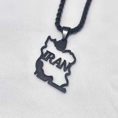 گردنبند نقشه ایران مشکی کلاسیک