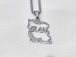 گردنبند نقشه ایران نقره ای | استیل رنگ ثابت - Image 2