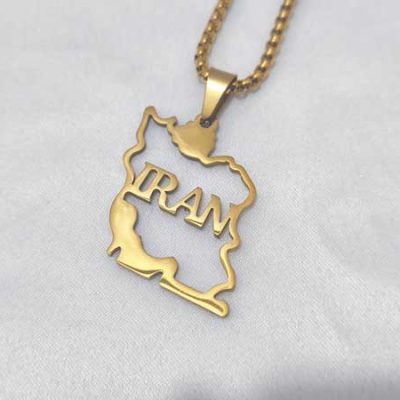 گردنبند نقشه ایران طلایی