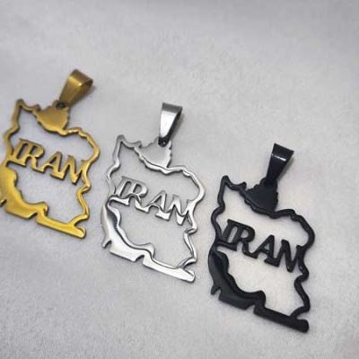 گردنبند پلاک ایران سه رنگ