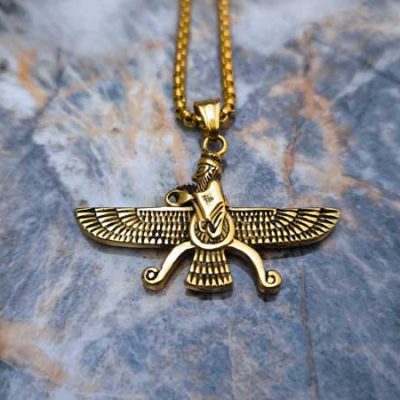 گردنبند فروهر کوچک مینیمال ساده