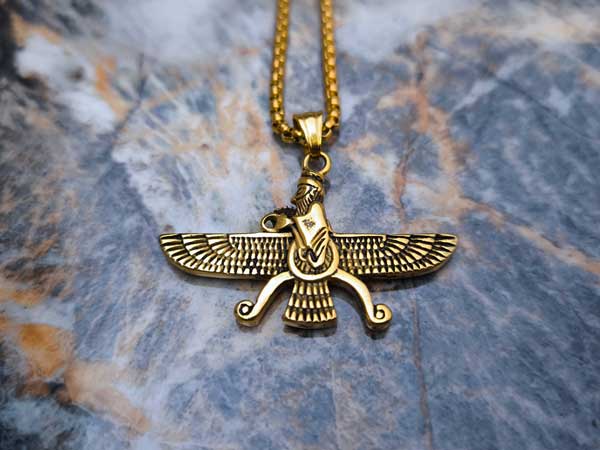 Small-Gold-Farvehar4 گردنبند فروهر کوچک مینیمال ساده