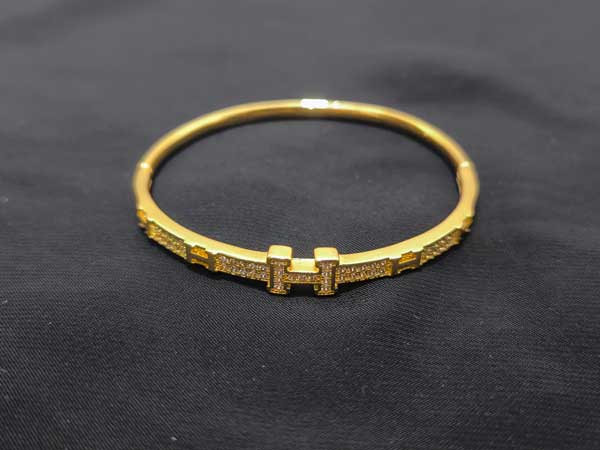 Gold-Hermes-Bangle بنگل هرمس زنانه شیک نگینی